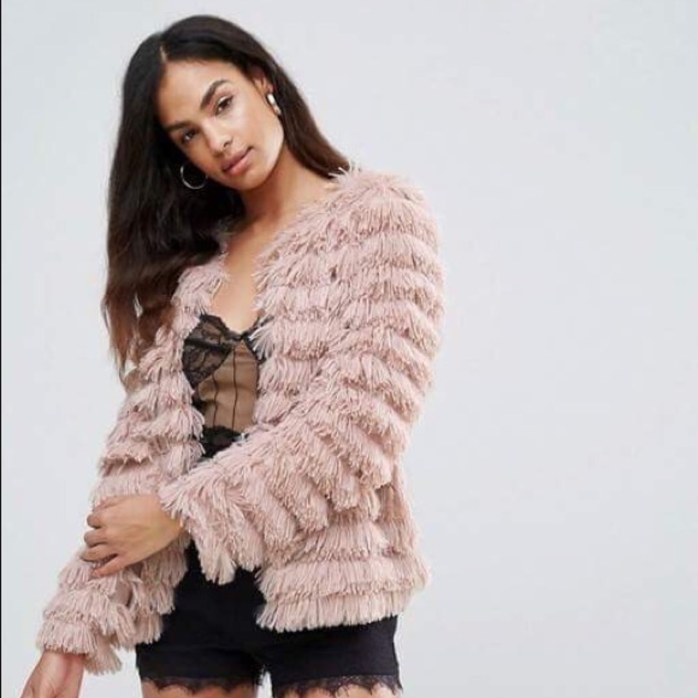 ASOS Shaggy Layer Faux Fur Coat